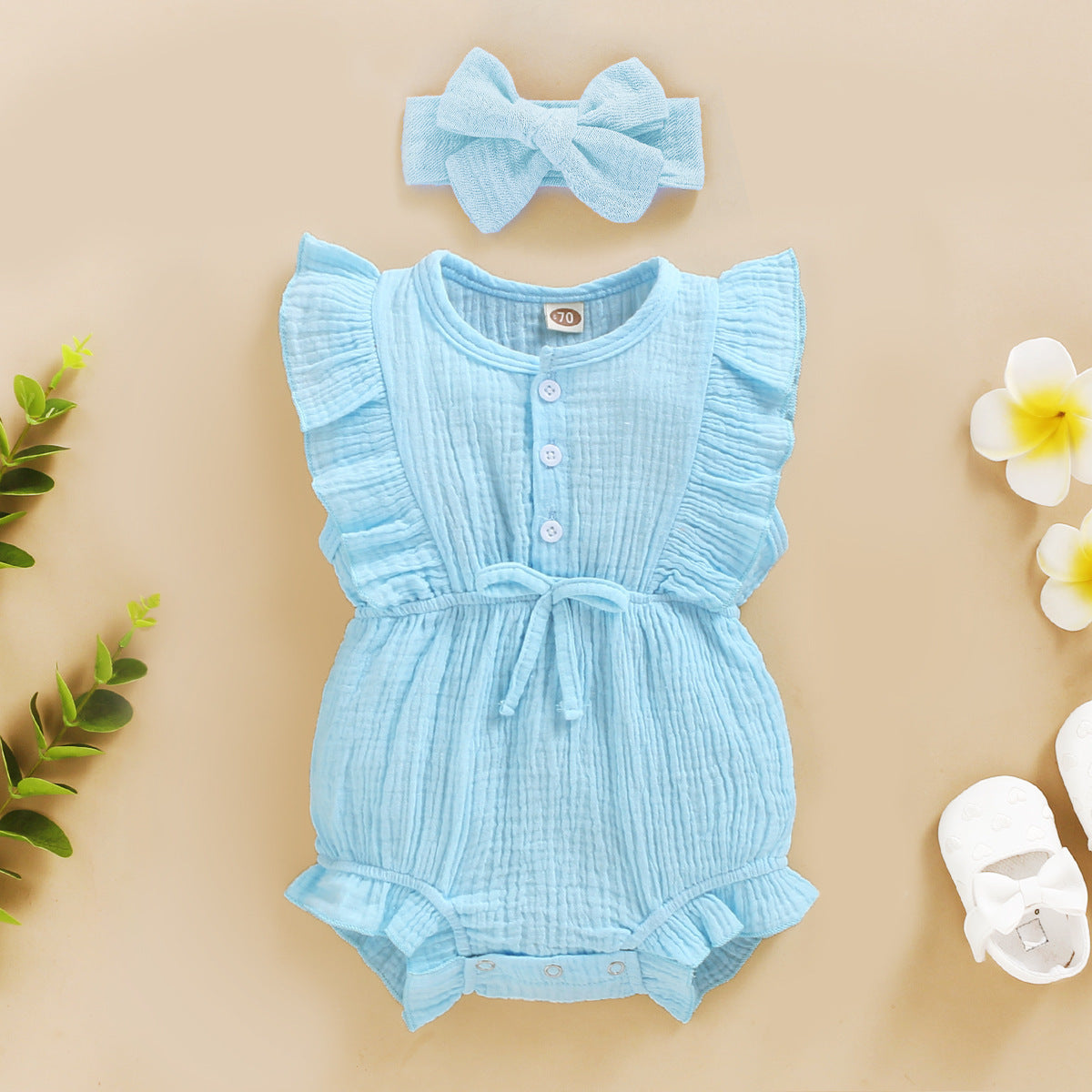 GhayatStyle Kız Bebek Yazlık Kolsuz Tulum - Yeşil