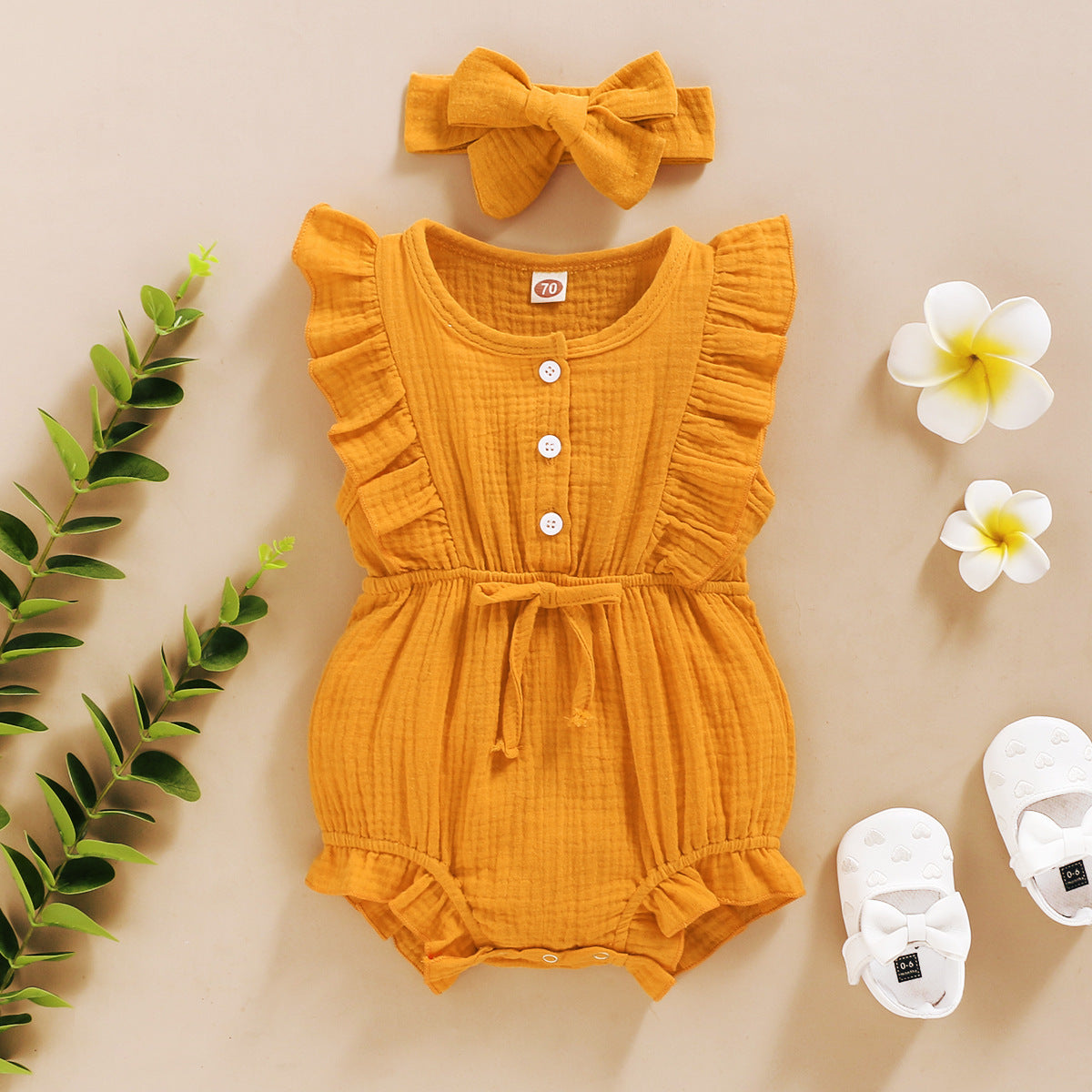 GhayatStyle Kız Bebek Yazlık Kolsuz Tulum - Yeşil