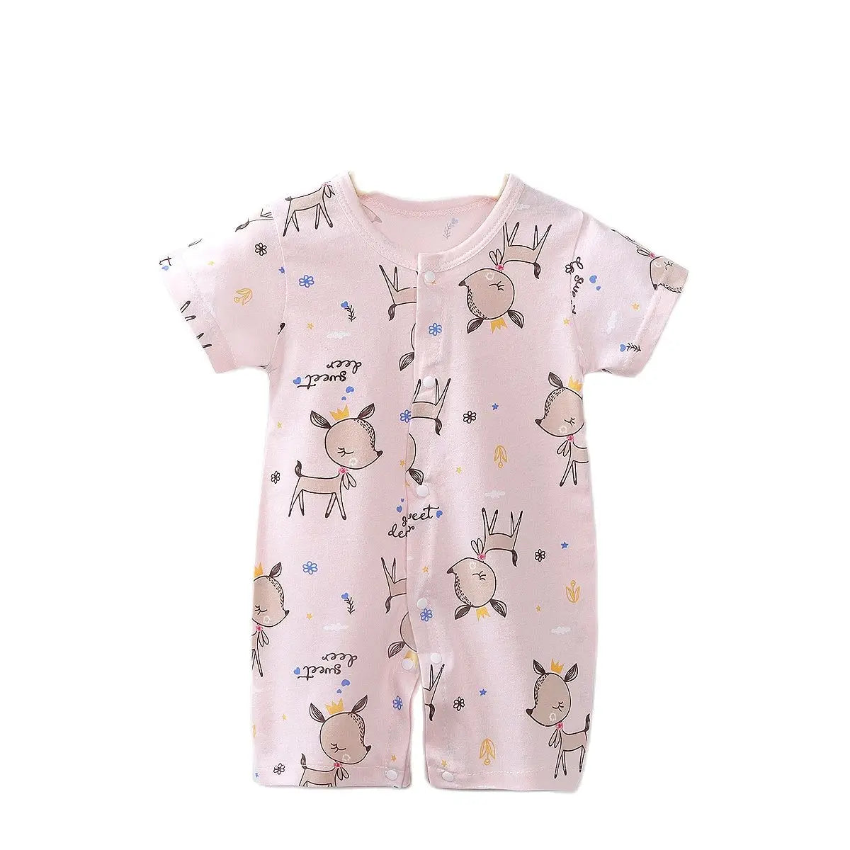 GhayatStyle Unisex Bebek Desenli Kısa Kollu Pamuklu Tulum (0–24 Ay)