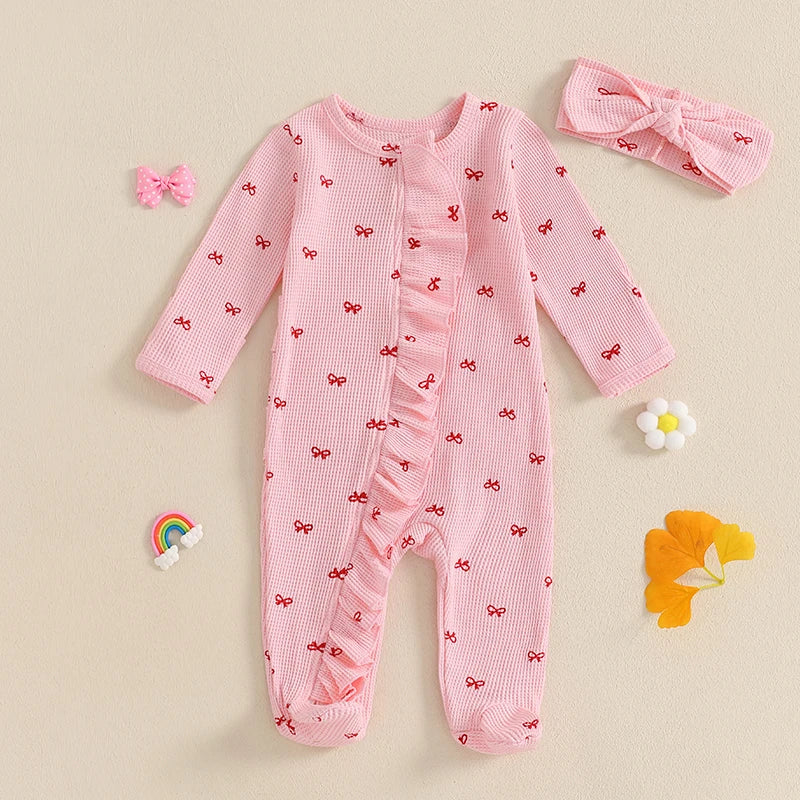 GhayatStyle™ 3’lü Çiçek Desenli Bebek Yazlık Set (Tulum + Bandana + Sandalet) - 0-12 Ay