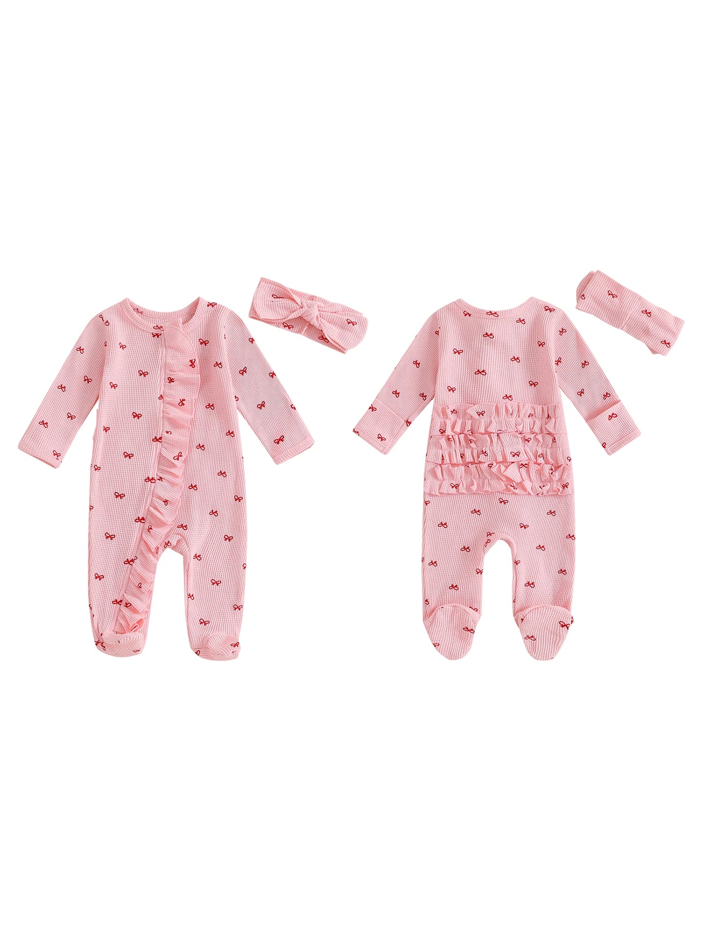 GhayatStyle™ 3’lü Çiçek Desenli Bebek Yazlık Set (Tulum + Bandana + Sandalet) - 0-12 Ay