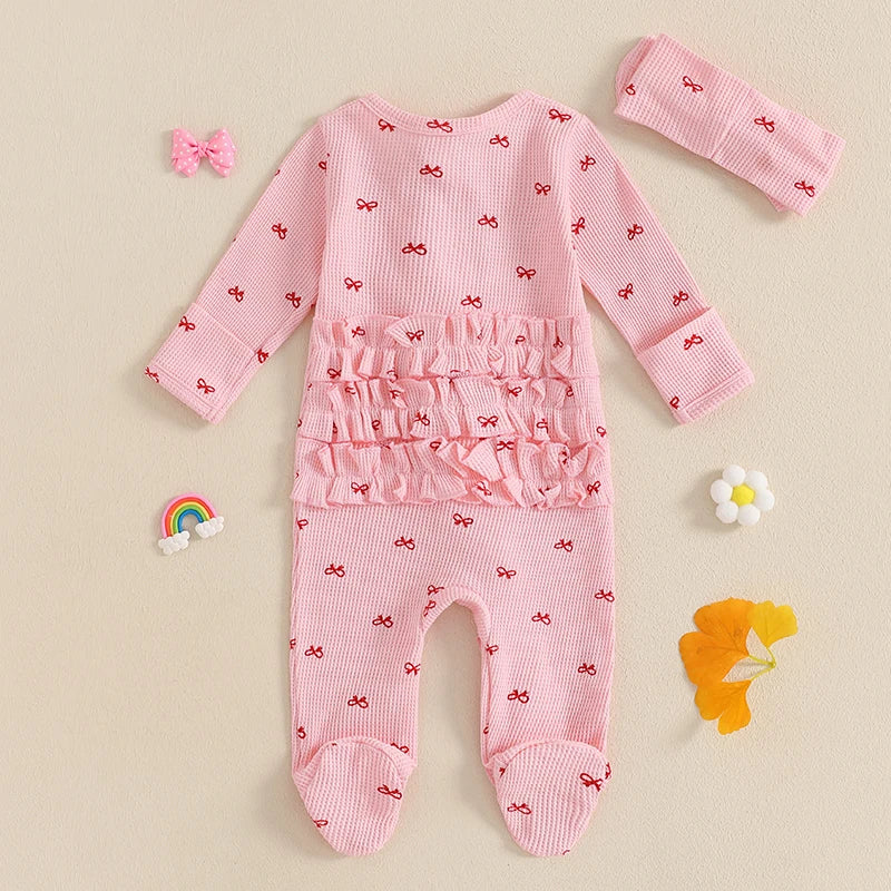 GhayatStyle™ 3’lü Çiçek Desenli Bebek Yazlık Set (Tulum + Bandana + Sandalet) - 0-12 Ay