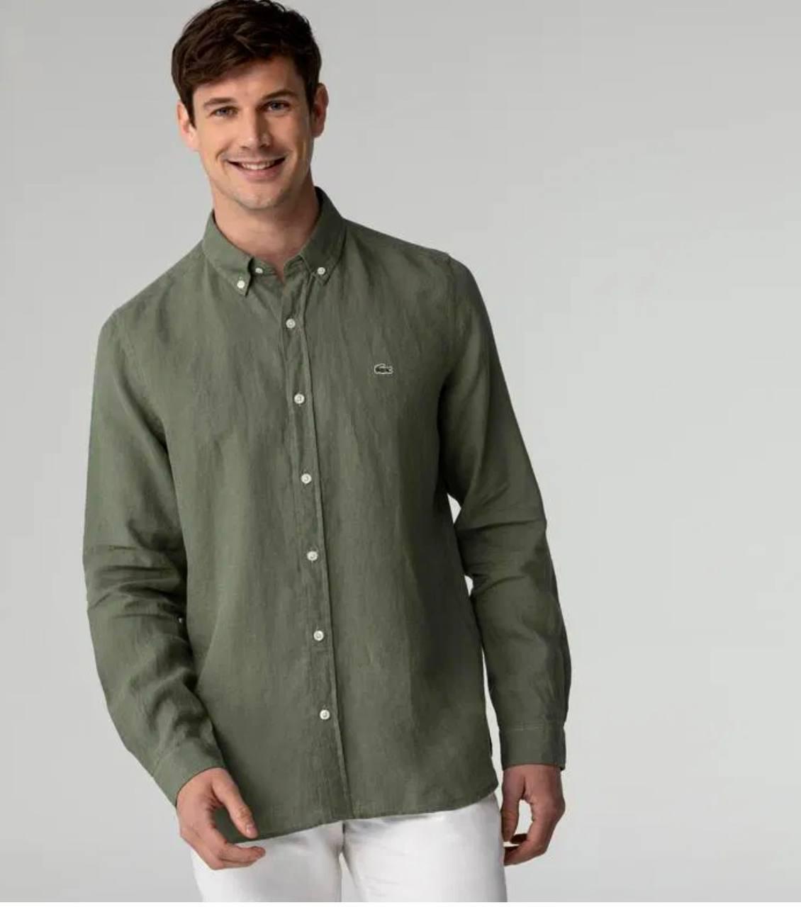 Lacoste 100% Keten Erkek Gömlek – Fransız Kalitesiyle Serinlik