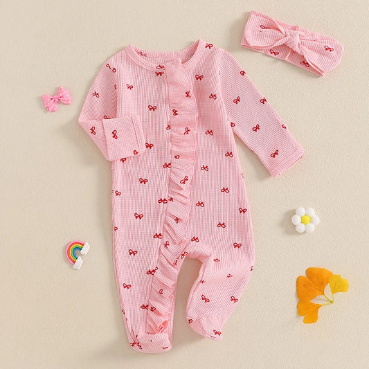 GhayatStyle™ 3’lü Çiçek Desenli Bebek Yazlık Set (Tulum + Bandana + Sandalet) - 0-12 Ay